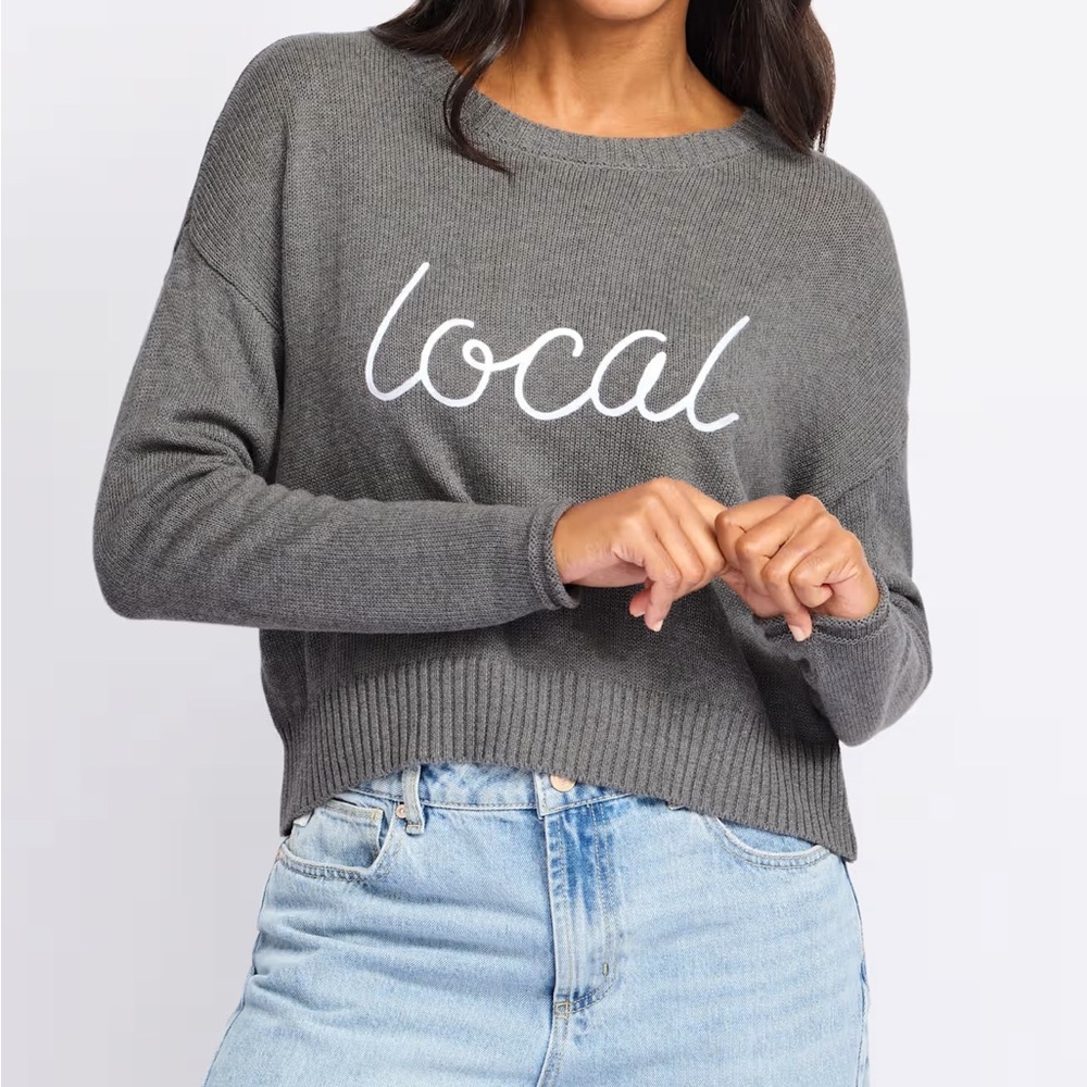 NWT (size small) Z SUPPLY Loreign Slogan Sweater - Picture 3 of 8